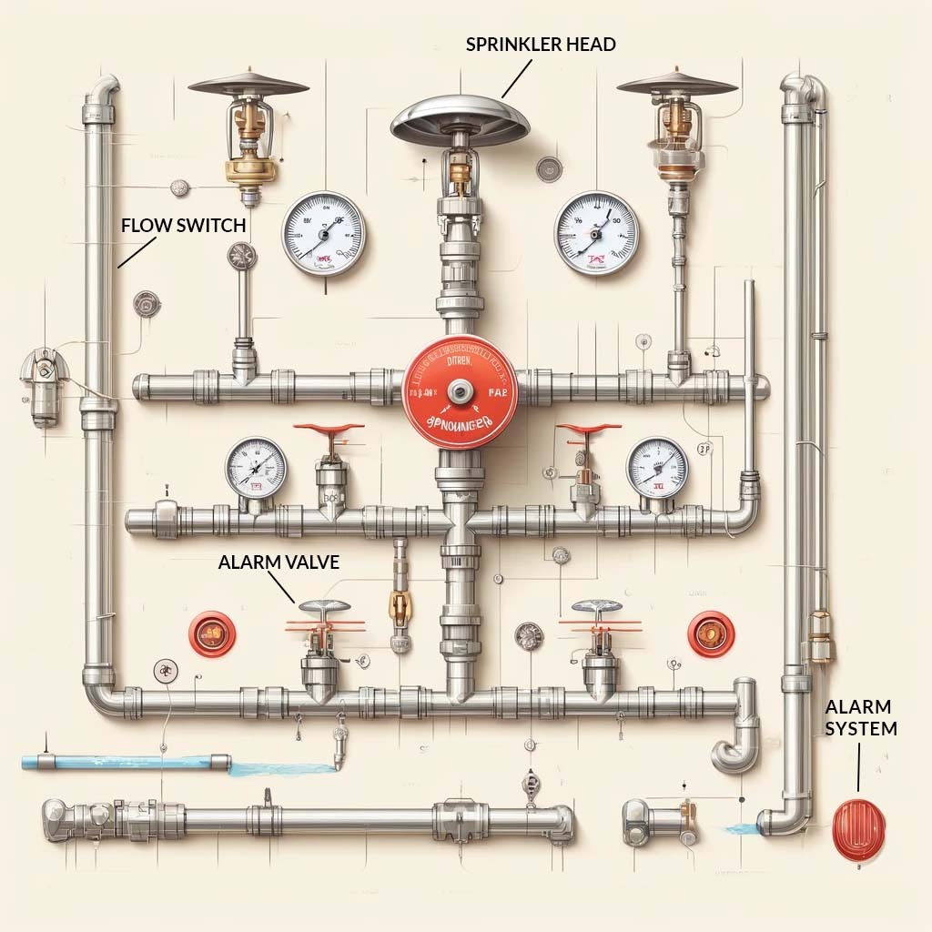 fire sprinkler system parts diagram